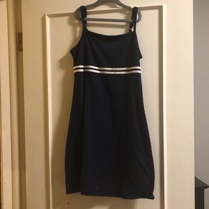 Navy blue white striped summer dress (like brandy)